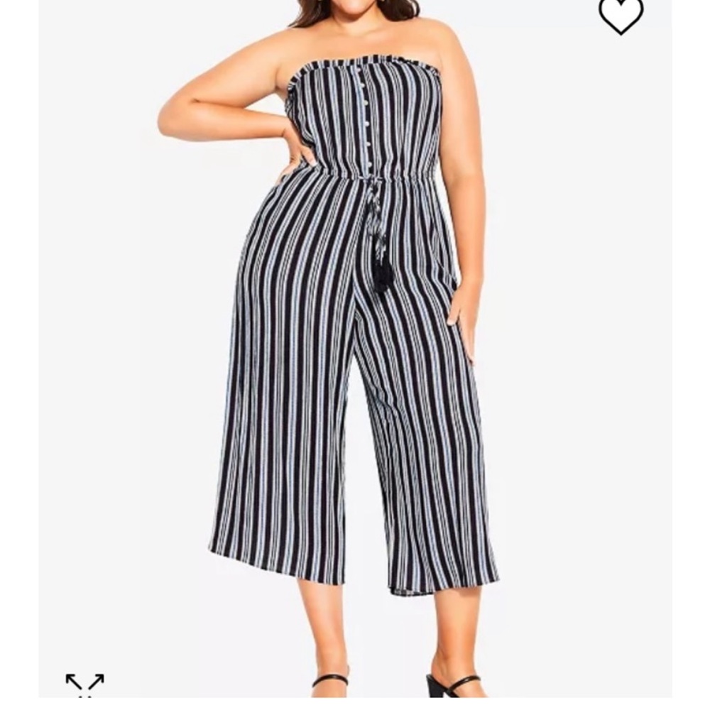 NWT City Chic stripped strapless jumpsuit
